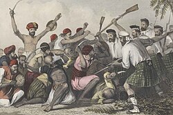 'Conflict with the Ghazees before Bareilly', 1857