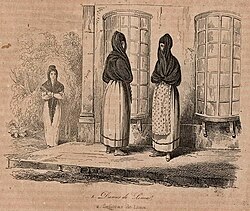 Tapada limeña, typical dress of white upper-class women from Lima during colonial times