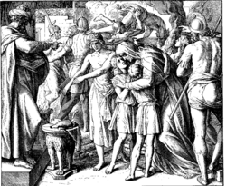 Martyrs refusing to sacrifice to the Greek idol from Die Bibel in Bildern