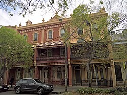 Most terraces in Australia have been preserved. Pictured are Victorian style terraces in Sydney
