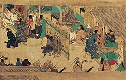 An illustration of Hōnen preaching
