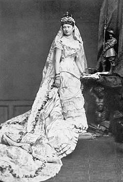 Augusta Victoria in her wedding dress, 1881