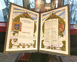 Ramón y Cajal's 1906 Nobel certificate; Museo Nacional de Ciencias Naturales, Madrid