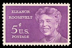 Eleanor Roosevelt on a 1963 stamp