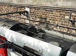 Overhead feeding rail on the RER Line C trenches and tunnels in central Paris